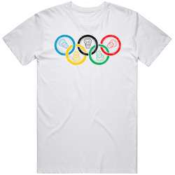 Beer Olympics Funny Can Rings Parody Distressed T Shirt