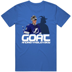 Andrei Vasilevskiy Goat Greatest Of All Time Hockey Player Fan T Shirt
