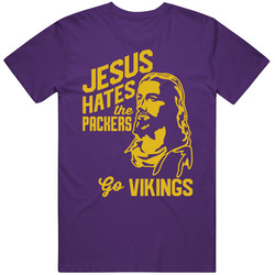 Jesus Hates Green Bay Go Minnesota Football Team Fan T Shirt
