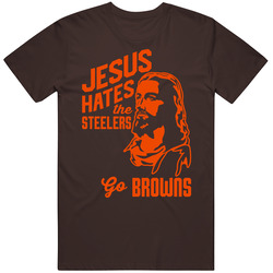 Jesus Hates Pittsburgh Go Cleveland Football Team Fan T Shirt