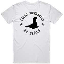 Easily Distracted By Seals Funny Animal T Shirt