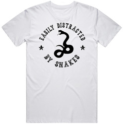 Easily Distracted By Snakes Funny Animal T Shirt