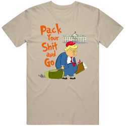 Donald Trump Pack Your Shit And Go Book Cover Parody T Shirt