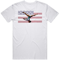 Simone Biles Gymnast Triple Double Usa Flag T Shirt