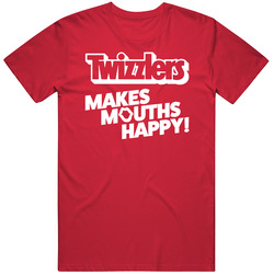 Vintage 1980s Twizzlers T Shirt Makes Mouths Happy 80s Hershey&Atilde;