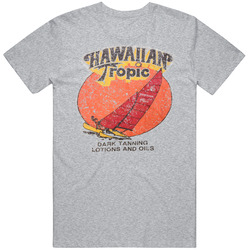 Hawaiian Tropic Dark Tanning  Oil 80s Vintage Distressed Fan T Shirt
