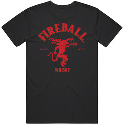 Fireball Cinnamon Whiskey Logo Label Drinking T Shirt