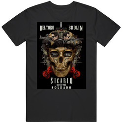 Sicario Day Of The Soldado Movie Sugar Skull Fan T Shirt