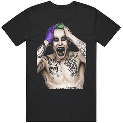 Joker Jared Leto Suicide Squad Movie Super Villain Black T Shirt
