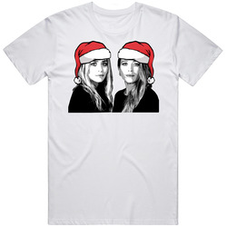 Mary Kate And Ashley Olson Santa  Christmas T Shirt