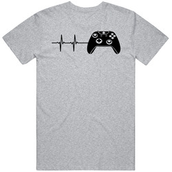 X Box Gamer Controller Life Line Heart Beat Fan T Shirt