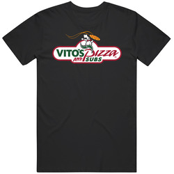 Vito's Pizza And Subs Restaurant Foodie Tour Brand Logo Fan T Shi