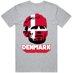Kasper Schmeichel Denmark Flag Big Head Fifa World Cup Fan T Shirt