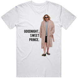The Big Lebowski The Dude In Robes Goodnight Sweet Prince Quote T Shir