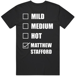 Mild Medium Hot Matthew Stafford Hottness Chart Checklist Funny Footba