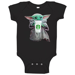 Baby Yoda The Child Mandalorian Starbucks Coffee Drink Baby One Piece