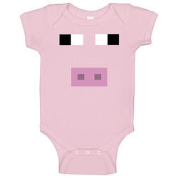 Minecraft Pig Face Halloween Costume Baby One Piece