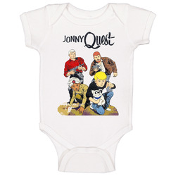 Johnny Quest Vintage Cartoon Grunge Worn Look Baby One Piece