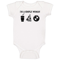 Bmw Simple Woman Coffee Pizza Car Logo Driving Fan Baby One Piece