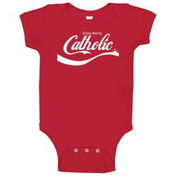 Enjoy Being Catholic Funny Coke Parody Look Baby One Piece