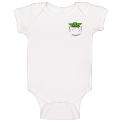 Baby Yoda In A Pocket Cute Star Wars The Mandalorian Fan Baby One Piec