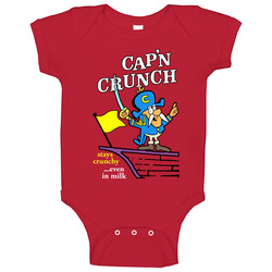 Capn Crunch Captain Retro Cereal Box Baby One Piece