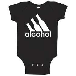 Alcohol Adidas Logo Parody Beer Drinking Party Baby One Piece