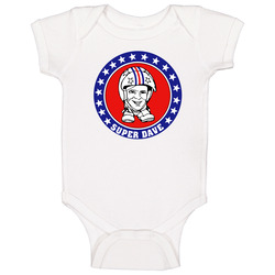 Super Dave Retro 80s Tv Show Logo Fan Baby One Piece