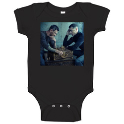 Lionel Messi And Cristiano Ronaldo Playing Chess Distressed Baby One P