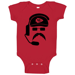 Andy Reid Kansas City Football Cartoon Baby One Piece