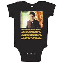 Doctor Who 10th Doctor With Quote Baby One Piece