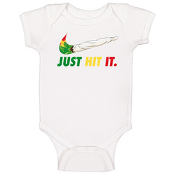Just Hit It Nike Parody Cannabis Weed Joint Doobie Stoner Baby One Pie