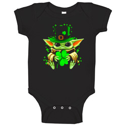 Irish Baby Yoda St Patricks Day Baby One Piece