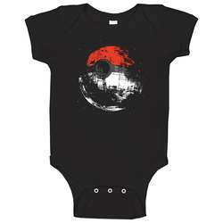 Pokeball Deathstar Funny Pokemon Star Wars Mash Up Baby One Piece