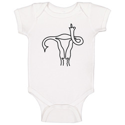Uterus Flipping Off Female Reproductive Parts Rights Supporter Baby On