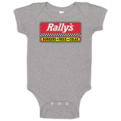 Rallys Burgers Logo Baby One Piece