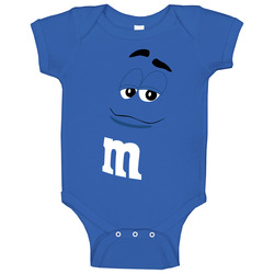 Blue M&m Big Face Funny Halloween Costume Baby One Piece