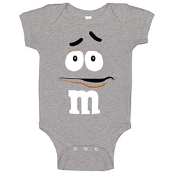 Oranage M&m Big Face Funny Halloween Costume Baby One Piece
