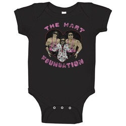 Vintage Distressed The Hart Foundation Anvil Rip Fan Baby One Piece