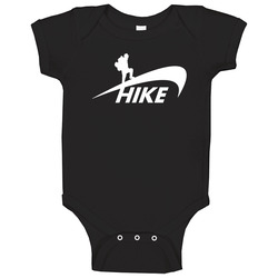 Hike Outdoorsman Nike Logo Parody Mashup Baby One Piece