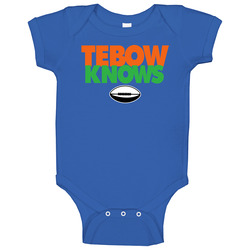 Tim Tebow Knows Bo Knows Football Baby One Piece
