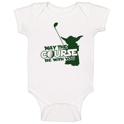 May The Course Be With You Funny Golf Star Wars Yoda Baby One Piece