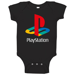 Playstation Throwback Logo Retro Gamers Baby One Piece