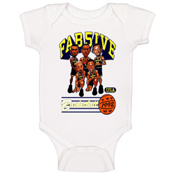 Fab Five Michigan Retro Caricature White Baby One Piece