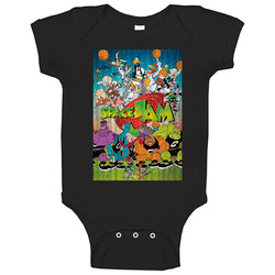 Space Jam Retro Looney Tunes Cartoon Poster Vintage Worn Look Baby One