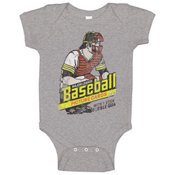 Retro Baseball Card Grunge Topps Baby One Piece
