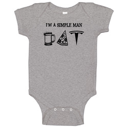 Tesla Simple Man Beer Pizza Car Logo Driving Fan Baby One Piece
