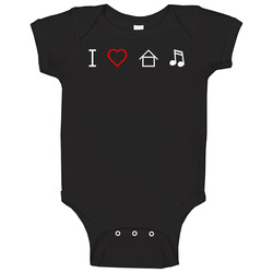I Love House Music Funny Baby One Piece