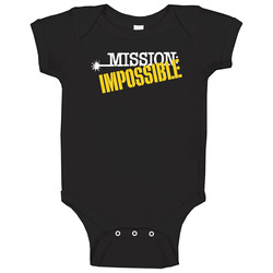 Mission Impossible Retro 80s Tv Show Logo Fan Baby One Piece