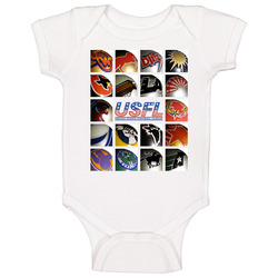 Usfl United States Football League Teams Helmets Baby One Piece